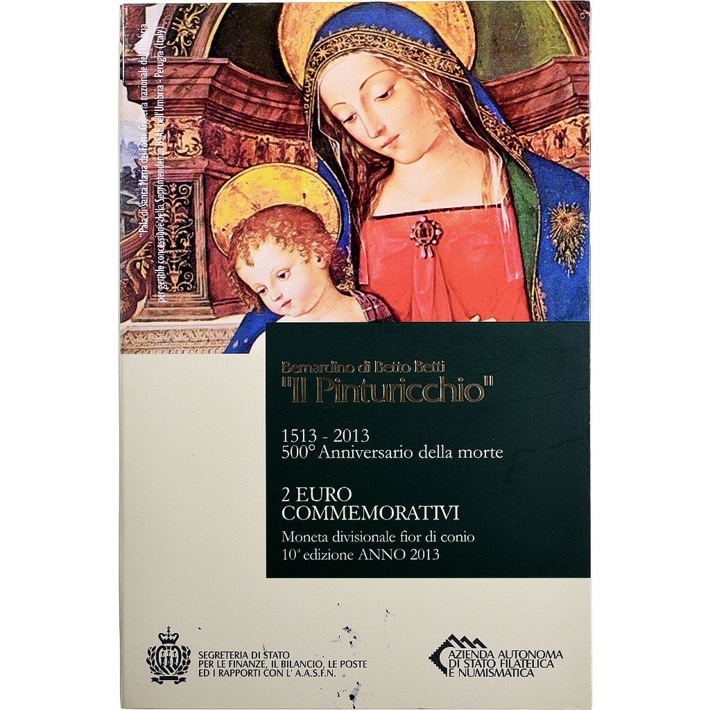 Saint Marin , 2 Euro, Il Pinturicchio, Coin card.FDC, 2013, Rome, Bimétallique