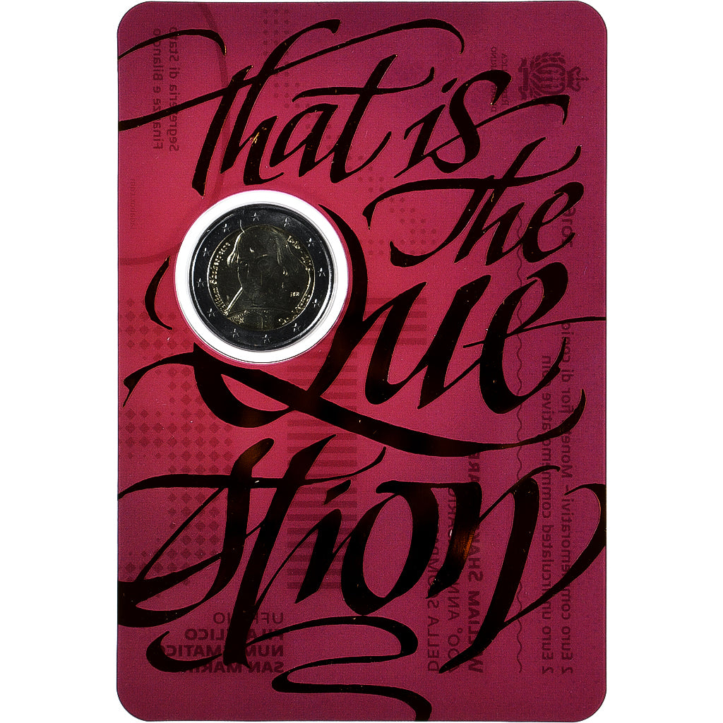 Saint Marin , 2 Euro, William Shakespeare - 400th Anniversary, Coin card.FDC