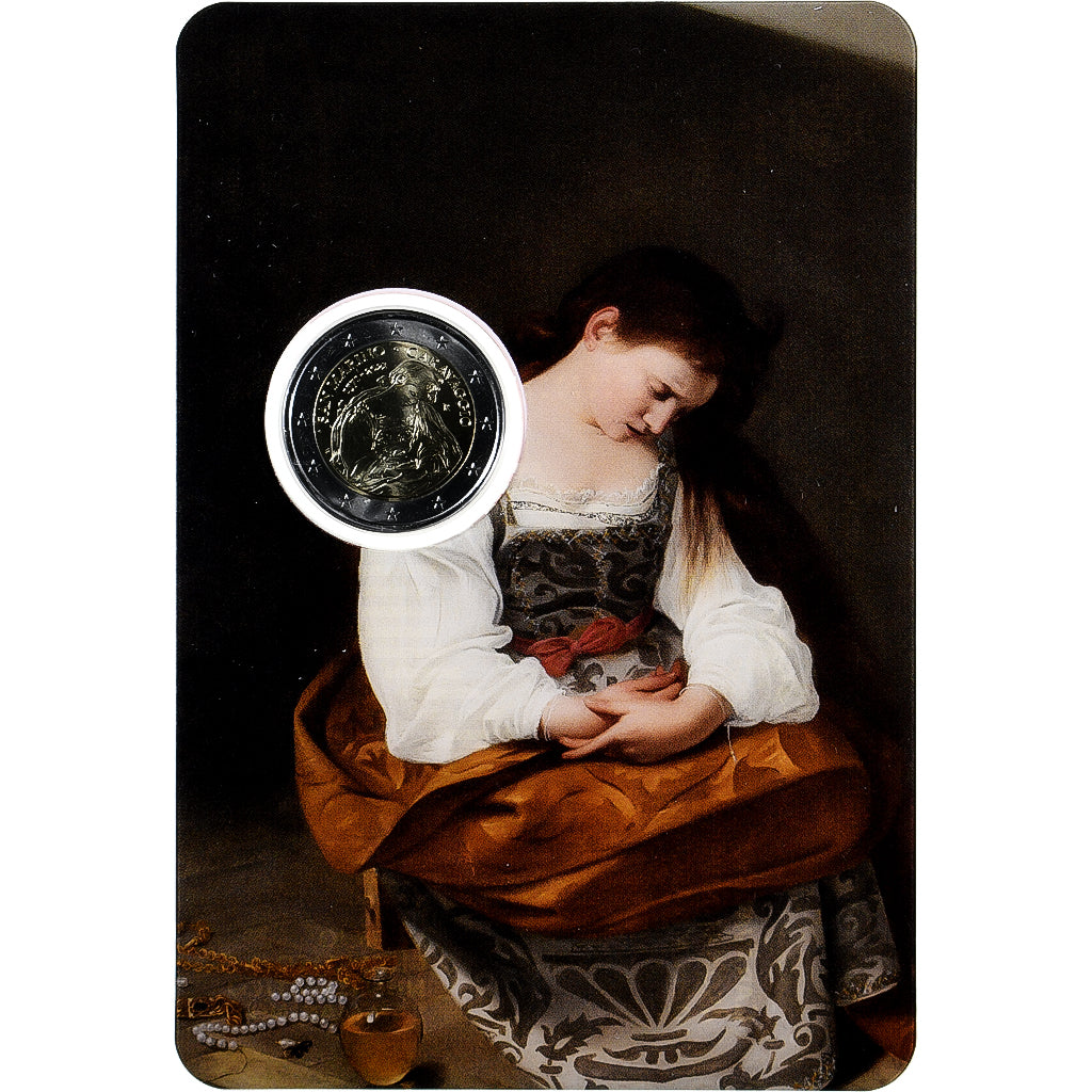 San Marino, 2 Euro, 450th Anniversary of the Birth of Caravaggio, Coin card.FDC