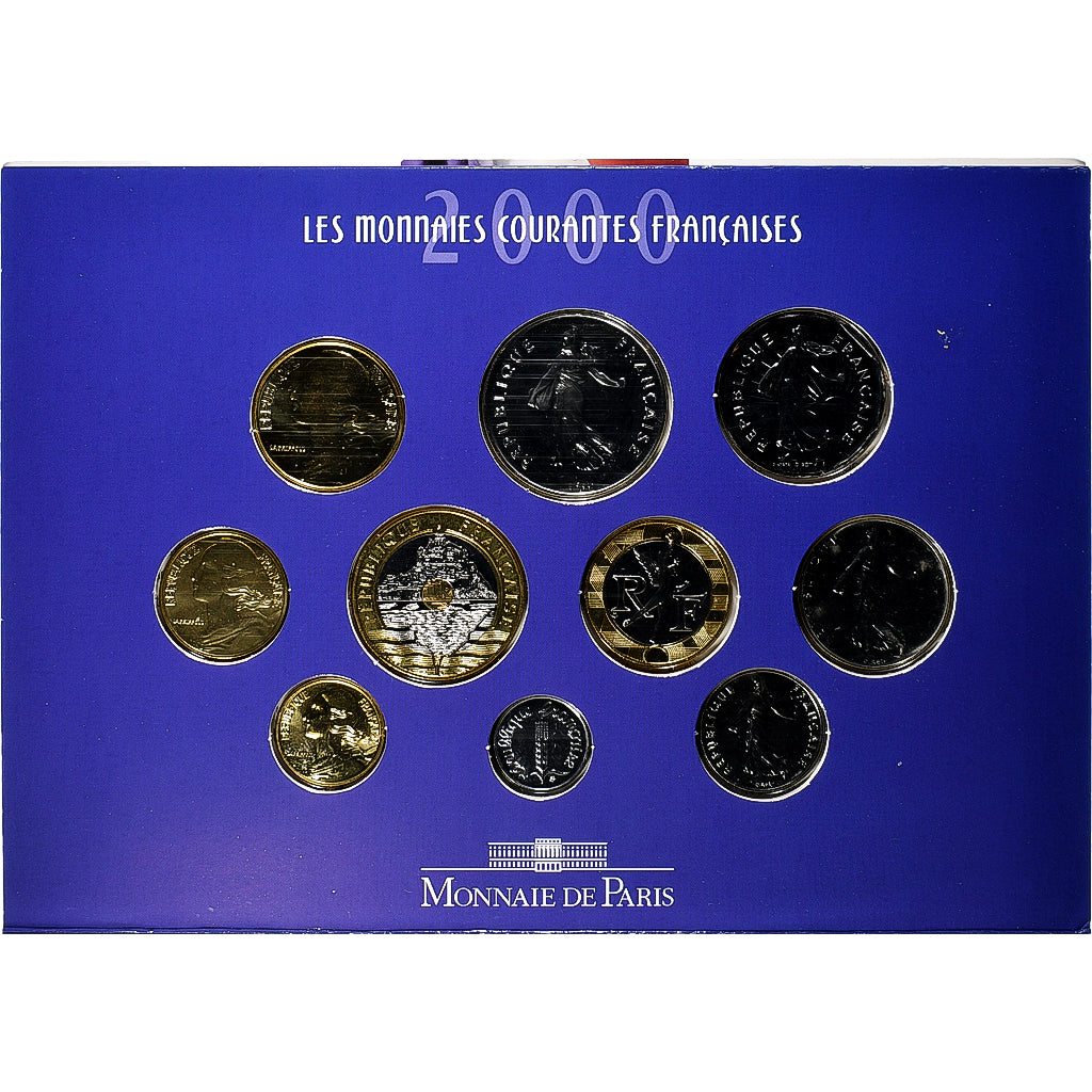 Francja, Coffret 1 c. à 20 frs., 2000, MDP, Série BU, ND, MS(65-70)