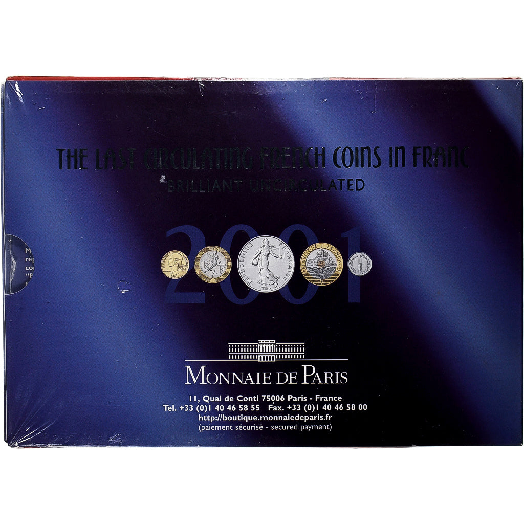 França, Coffret 1 c. à 20 frs., 2001, MDP, Série BU, N/D, MS(65-70)