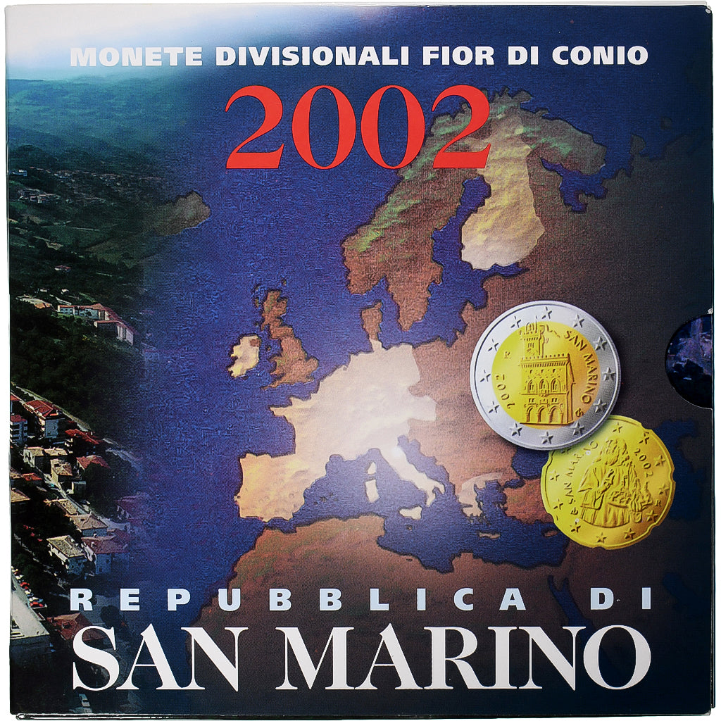 San Marino, Set 1 ct. - 2 Euro, FDC, 2002, Rome, N/D, MS(65-70)