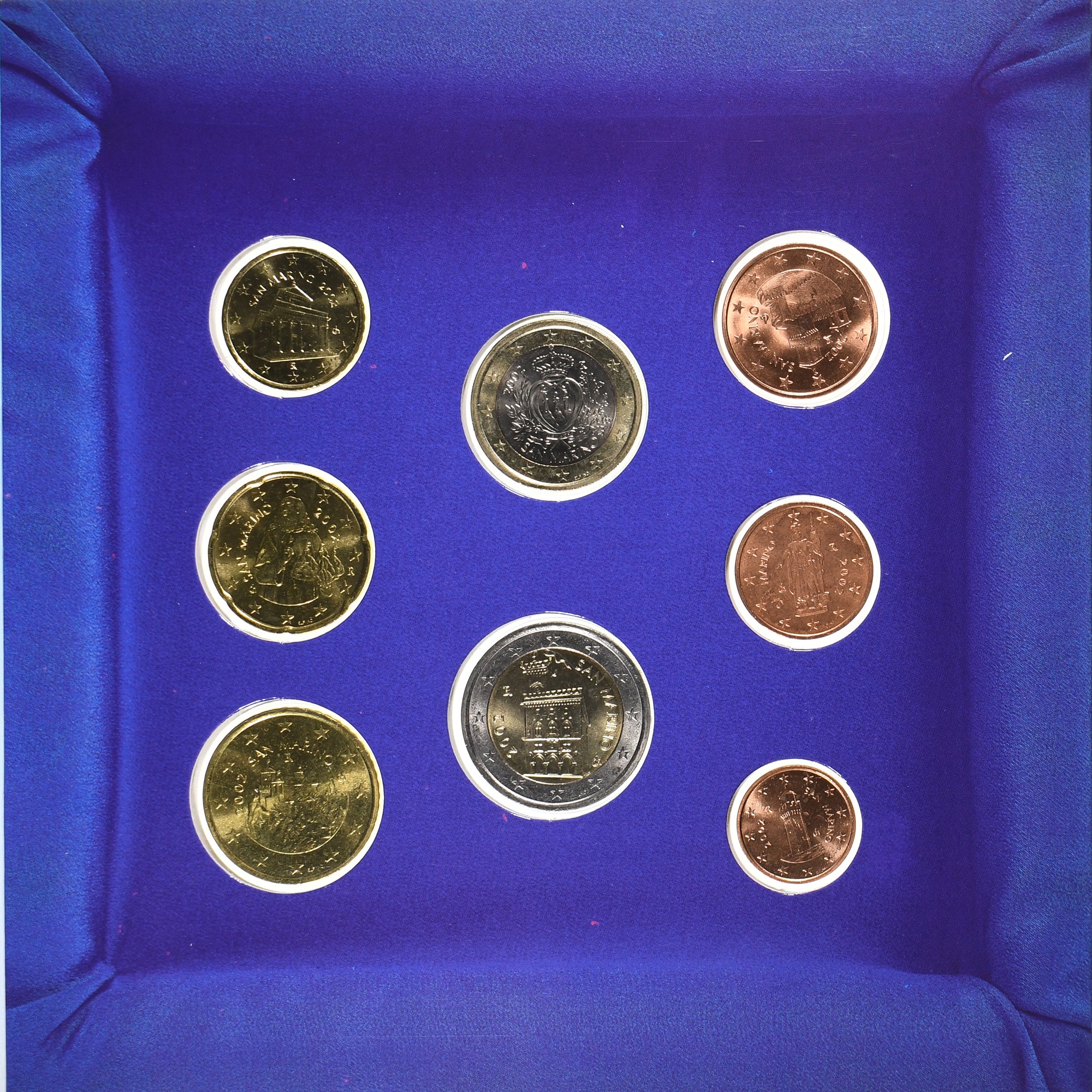 San Marino, Set 1 ct. - 2 Euro, FDC, 2002, Rome, N/D, MS(65-70)