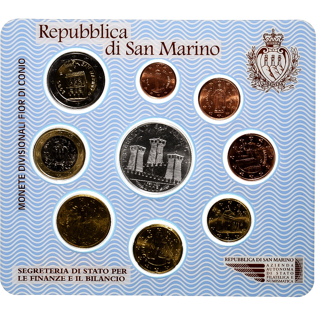 San Marino, Set 1 ct. - 5 Euro, Coin card.FDC, 2005, Rome, ND, MS(65-70)
