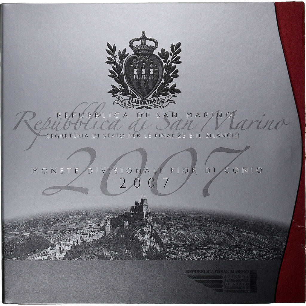 San Marino, Set 1 ct. - 5 Euro, Coin card.FDC, 2007, Rome, Bimetálico, FDC