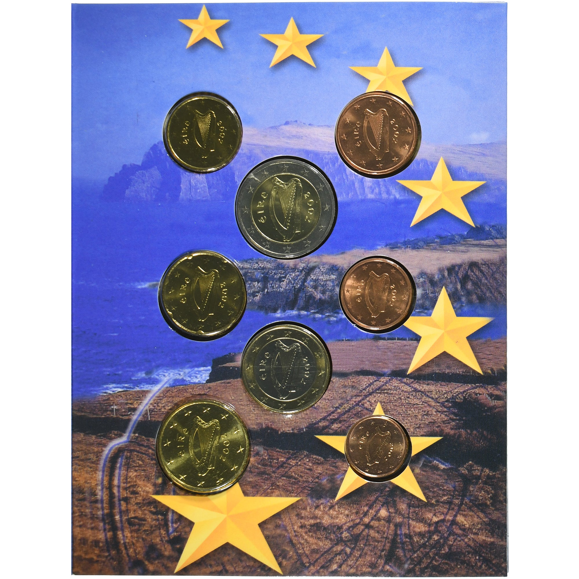 Irlanda, Set 1 ct. - 2 Euro + 2€, FDC, 2002, Sandyford, Sin información, FDC