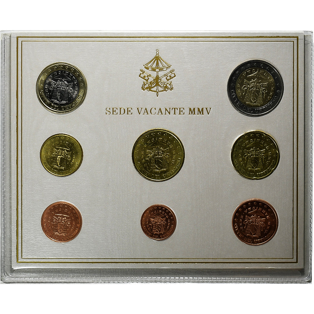 Vaticano, Sede Vacante, Set 1 ct. - 2 Euro, 2005, Rome, N.C., FDC