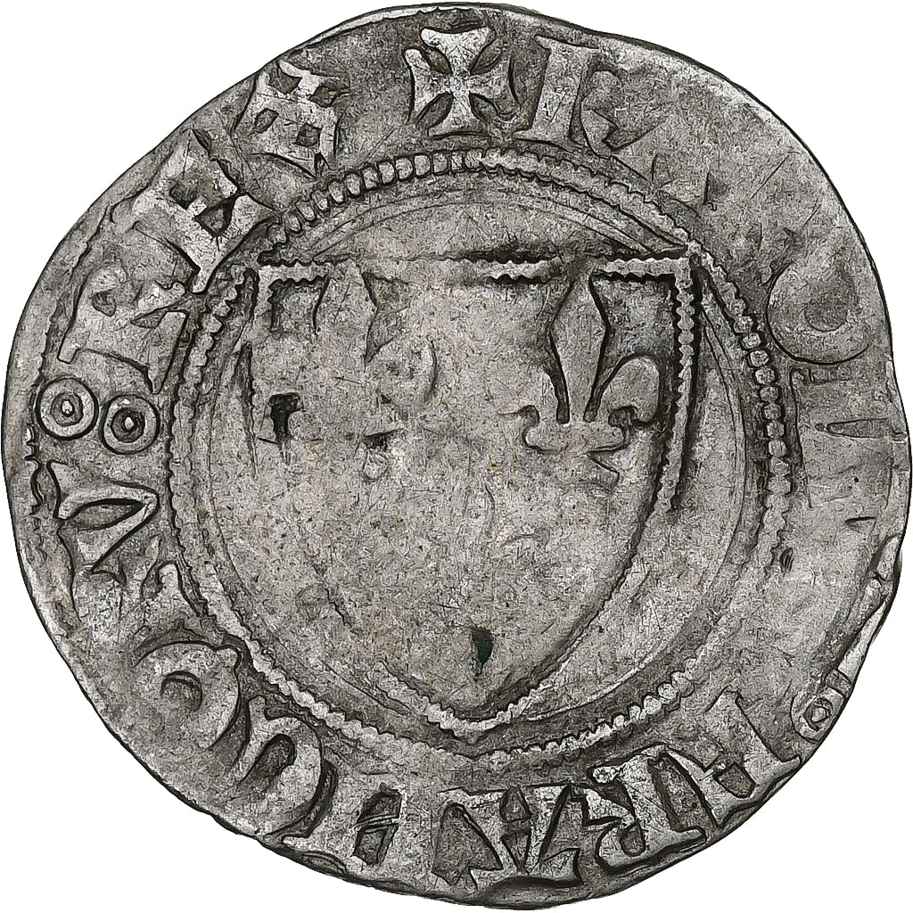 Francia, Charles VI, Blanc Guénar, 1389-1422, Dijon, Biglione, MB+
