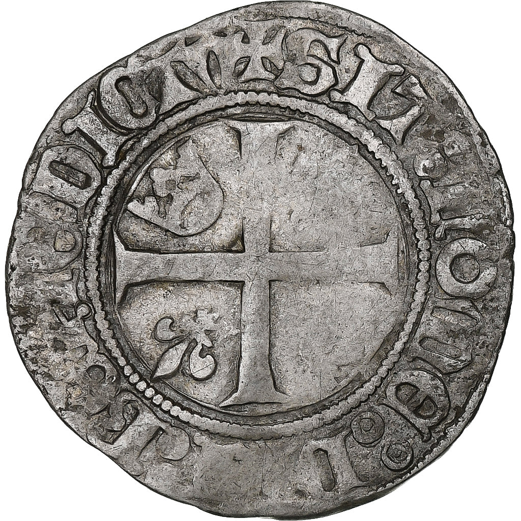 Francia, Charles VI, Blanc Guénar, 1389-1422, Dijon, Biglione, MB+