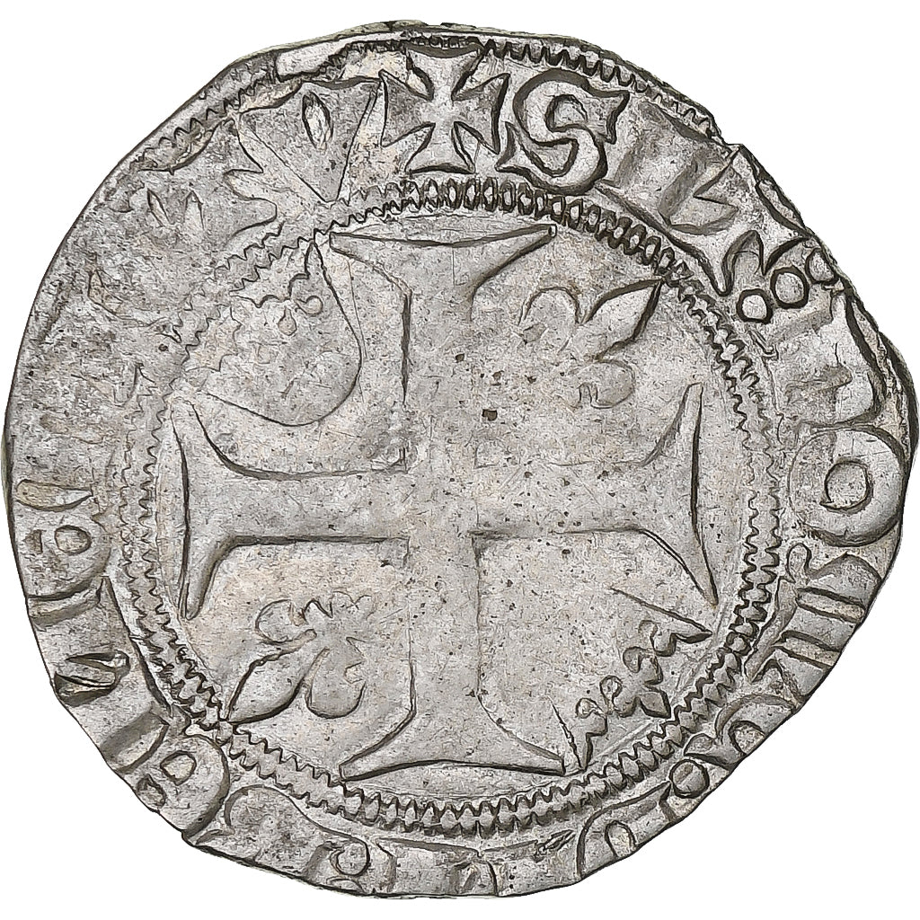 França, Charles VI, Blanc Guénar, 1389-1422, Tournai, Lingote, VF(30-35)