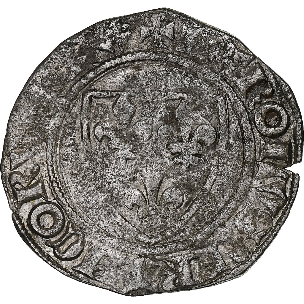 Frankreich, Charles VI, Blanc Guénar, 1389-1422, Tournai, Billon, S+
