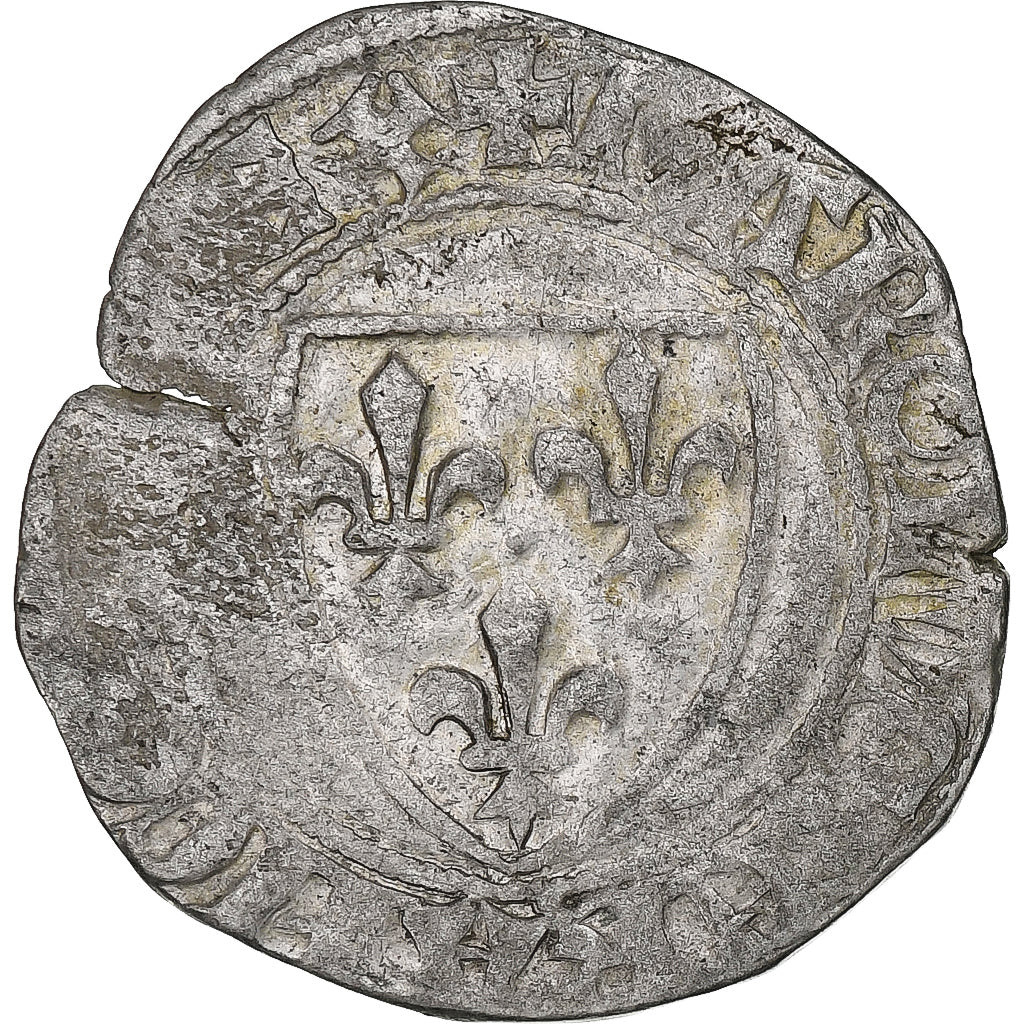 France, Charles VI, Blanc Guénar, 1389-1422, Rouen?, Billon, VF(20-25)