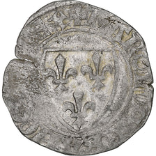 France, Charles VI, Blanc Guénar, 1389-1422, Rouen?, Billon, VF(20-25)
