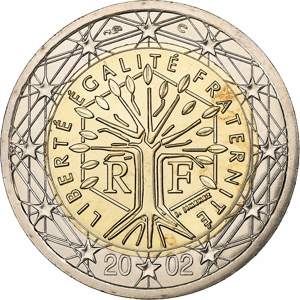 France, 2 Euro, BU, 2002, MDP, Bimétallique, SPL, KM:1289