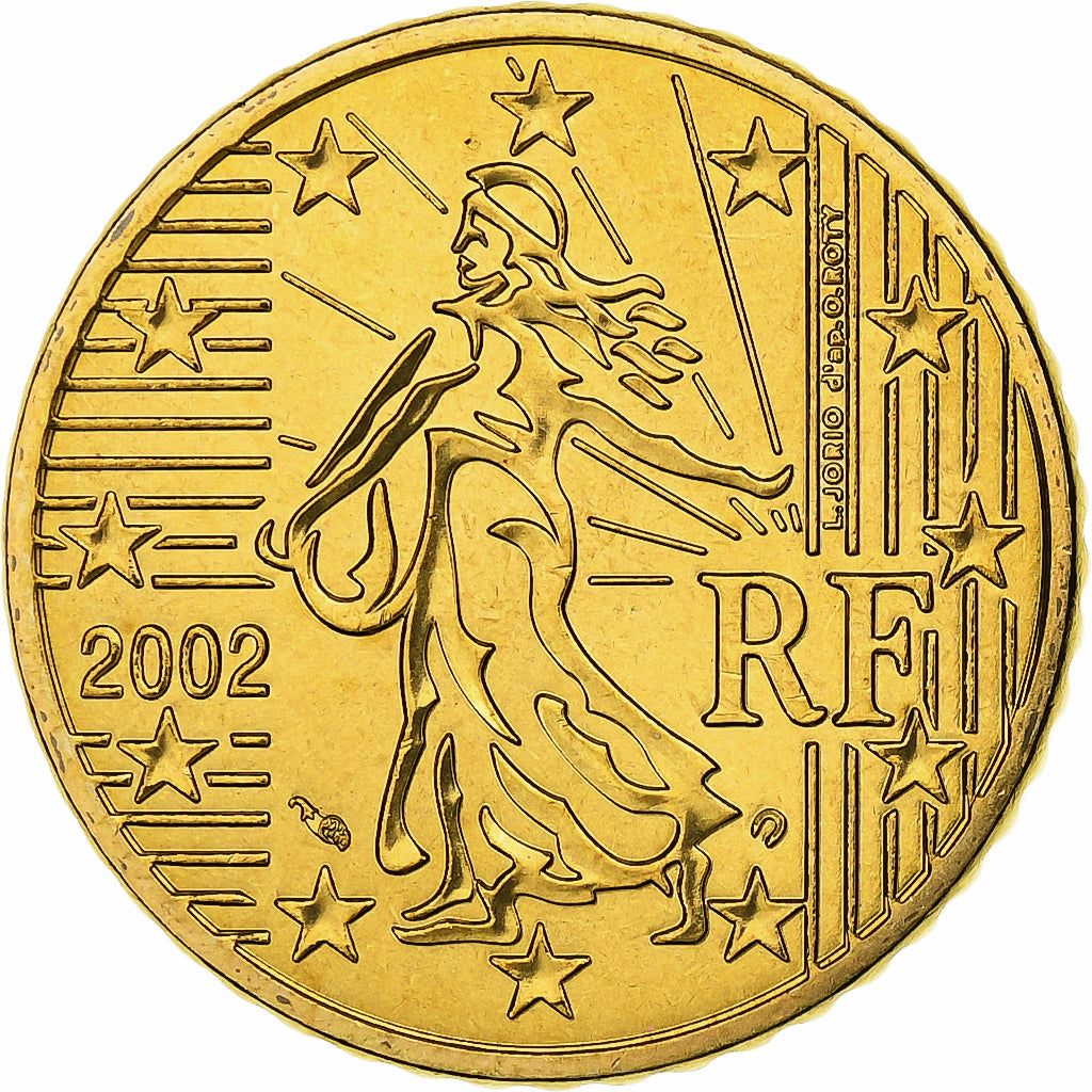 France, 50 Euro Cent, BU, 2002, MDP, Nordic gold, MS(63), KM:1287