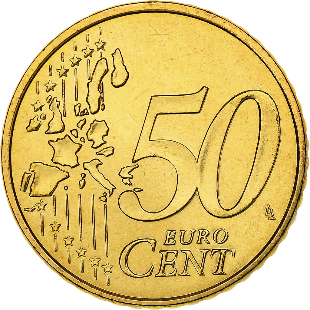 France, 50 Euro Cent, BU, 2002, MDP, Nordic gold, MS(63), KM:1287