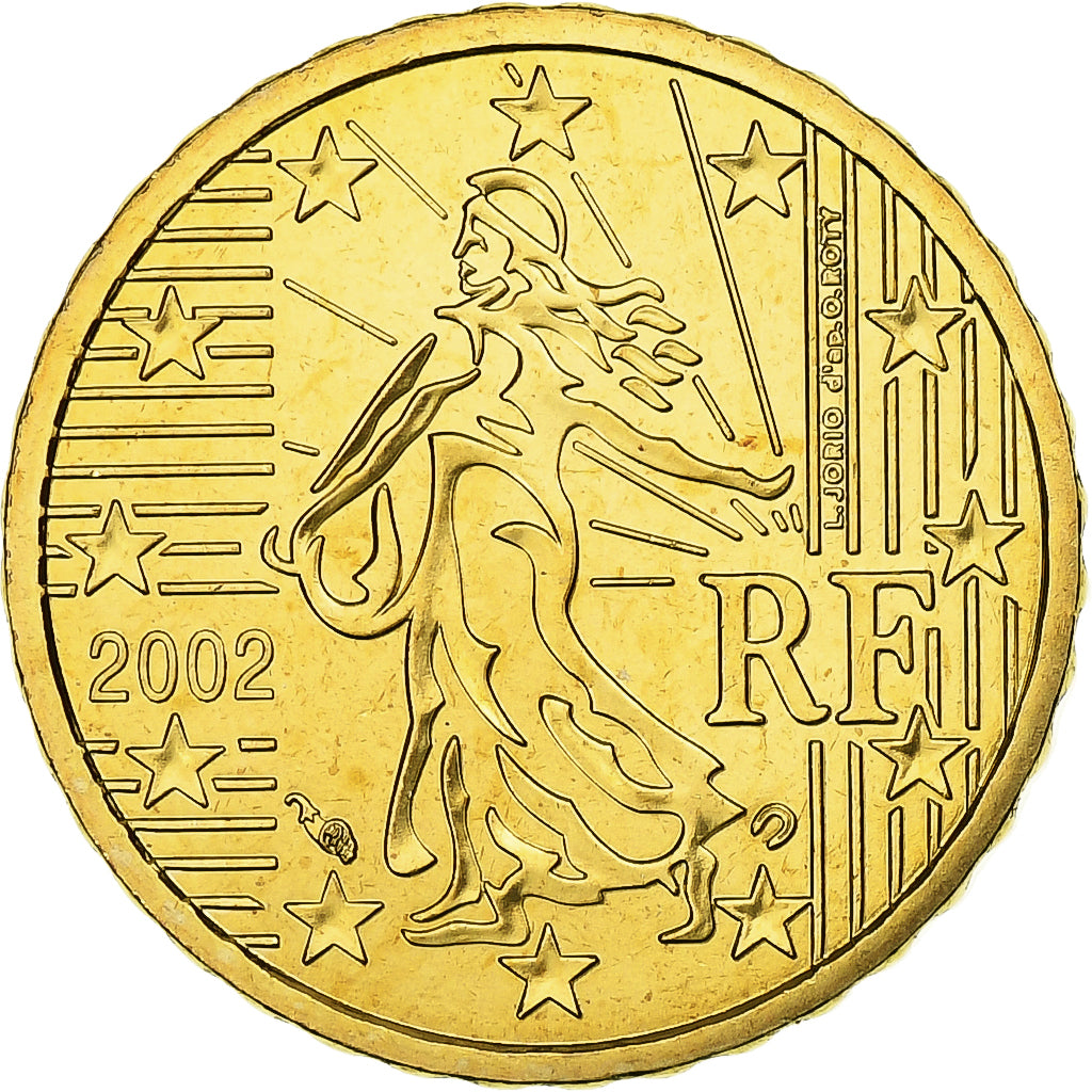 Francia, 10 Euro Cent, BU, 2002, MDP, Nordic gold, SC, KM:1285