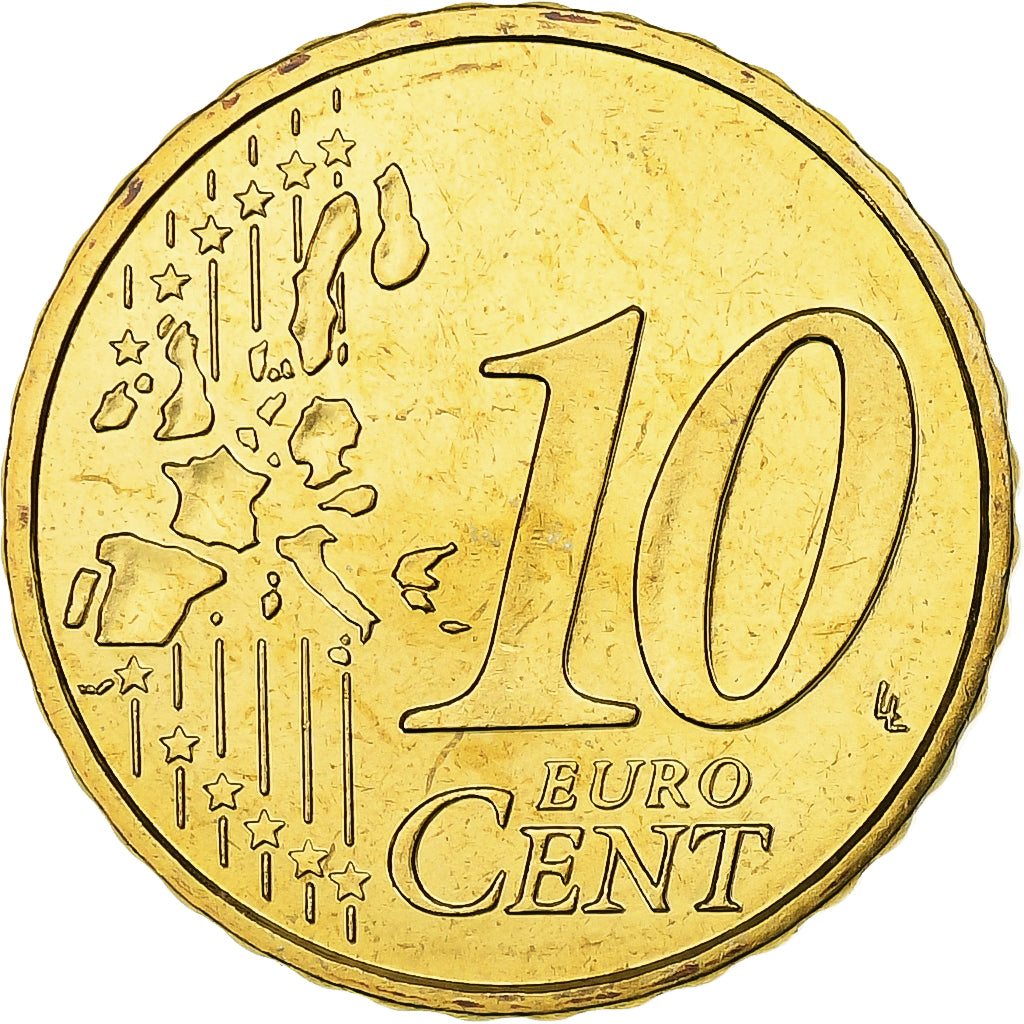 Francia, 10 Euro Cent, BU, 2002, MDP, Nordic gold, SC, KM:1285