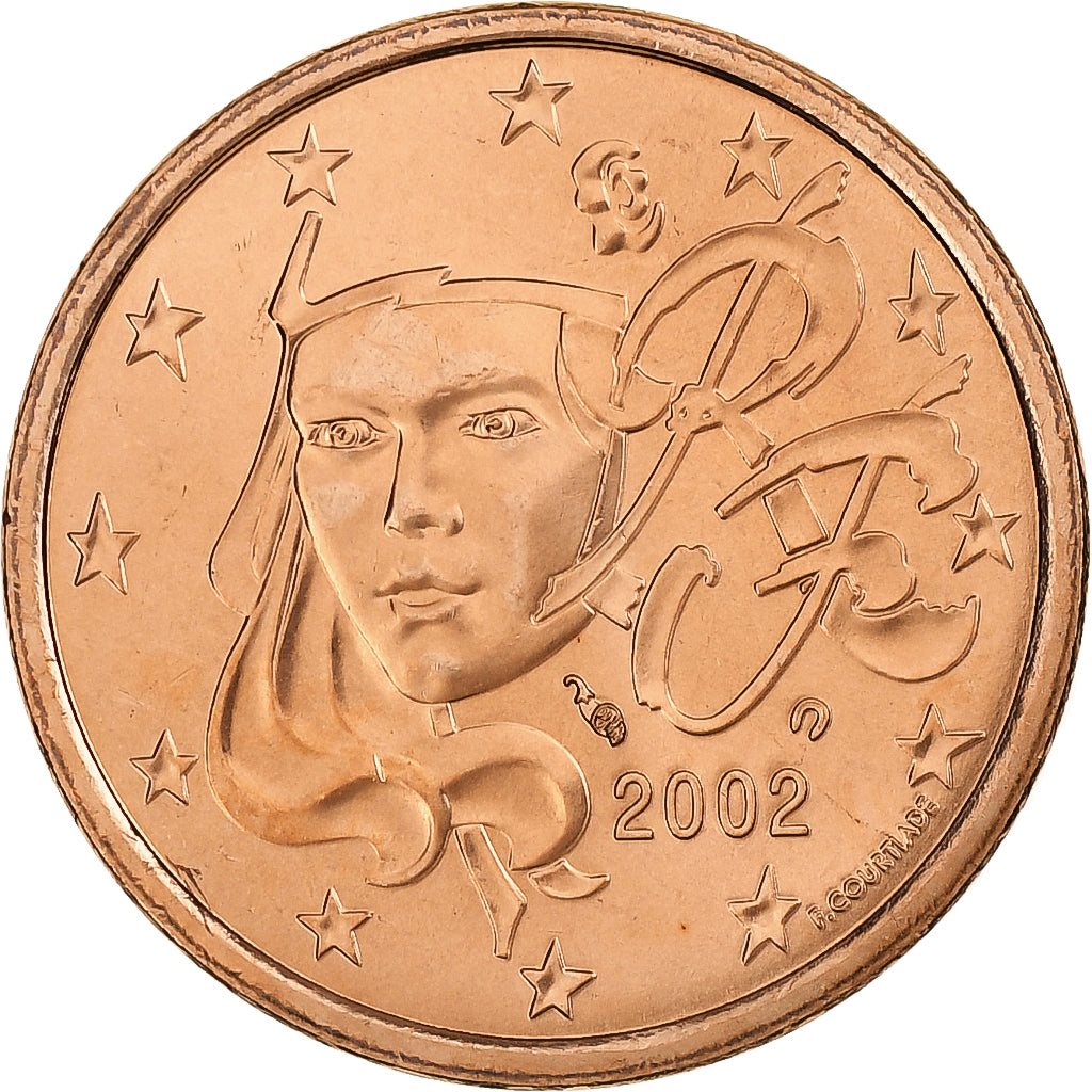 França, 5 Euro Cent, BU, 2002, MDP, Aço Cromado a Cobre, MS(63), KM:1284