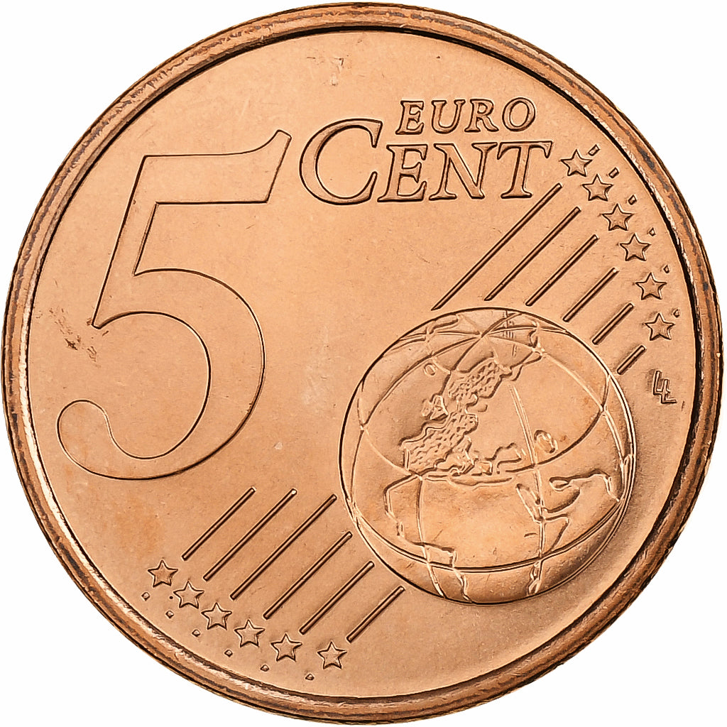 França, 5 Euro Cent, BU, 2002, MDP, Aço Cromado a Cobre, MS(63), KM:1284