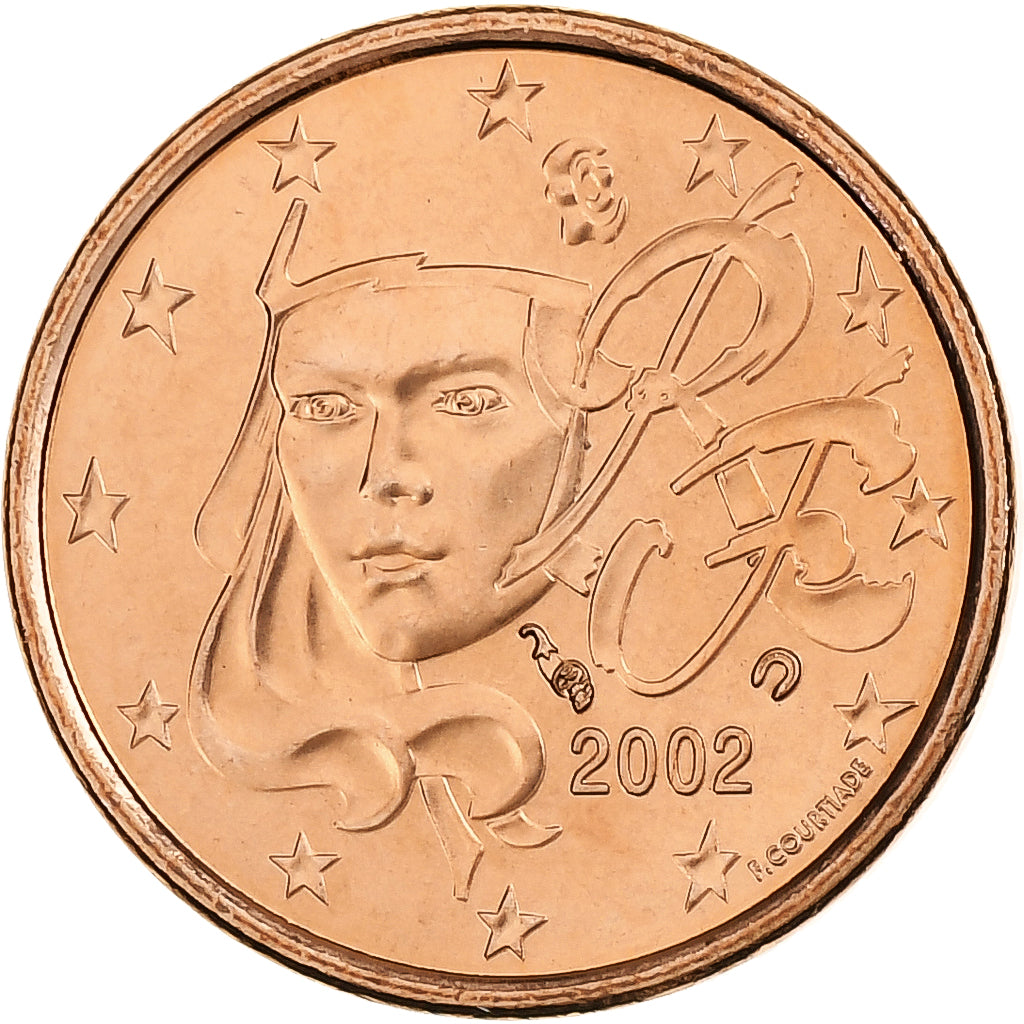 Frankreich, Euro Cent, BU, 2002, MDP, Copper Plated Steel, UNZ, KM:1282