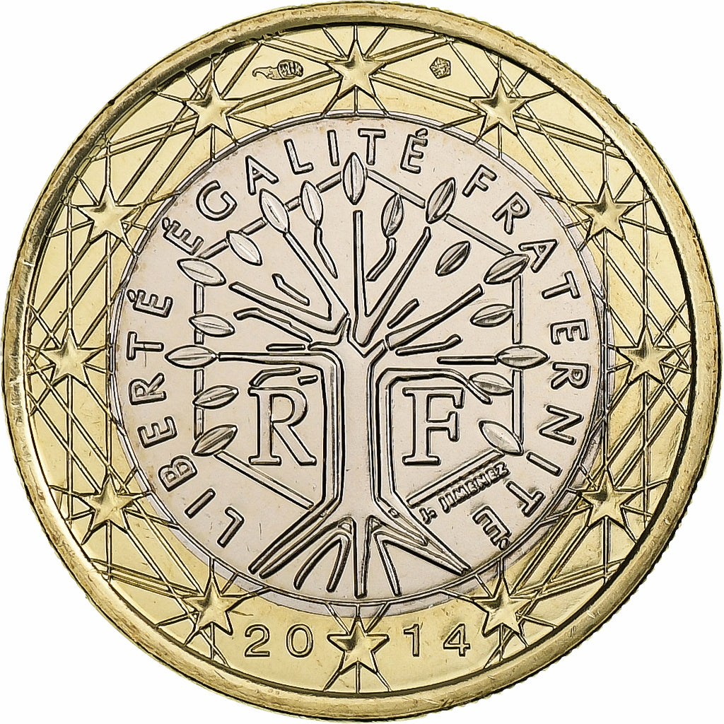 Francia, Euro, BU, 2014, MDP, Bi-metallico, SPL, KM:1288