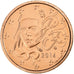 França, Euro Cent, BU, 2014, MDP, Aço Cromado a Cobre, MS(63), KM:1282