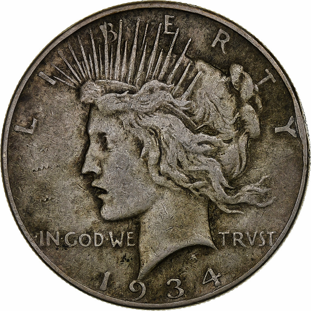 États-Unis, Dollar, Peace, 1934, Philadelphie, Argent, TTB, KM:150