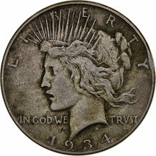États-Unis, Dollar, Peace, 1934, Philadelphie, Argent, TTB, KM:150
