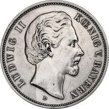 Germany, BAVARIA, Ludwig II, 5 Mark, 1876, Munich, Silver, AU(50-53)