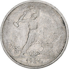 Russie, Poltinnik, 50 Kopeks, 1924, Saint-Pétersbourg, Argent, TB+