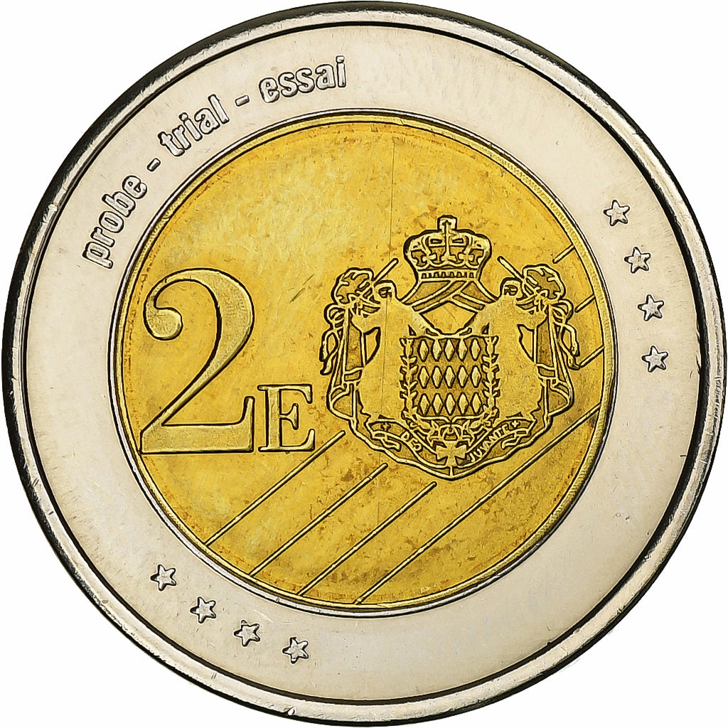 Monaco, ficha, Albert II, 2 E, Essai-Trial, 2006, Bi-metallico, SPL-