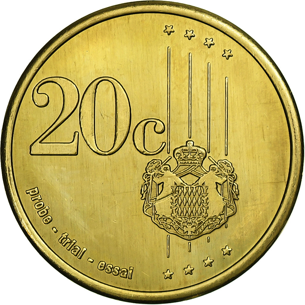 Monaco, ficha, Albert II, 20 C, Essai-Trial, 2006, Ottone, SPL-