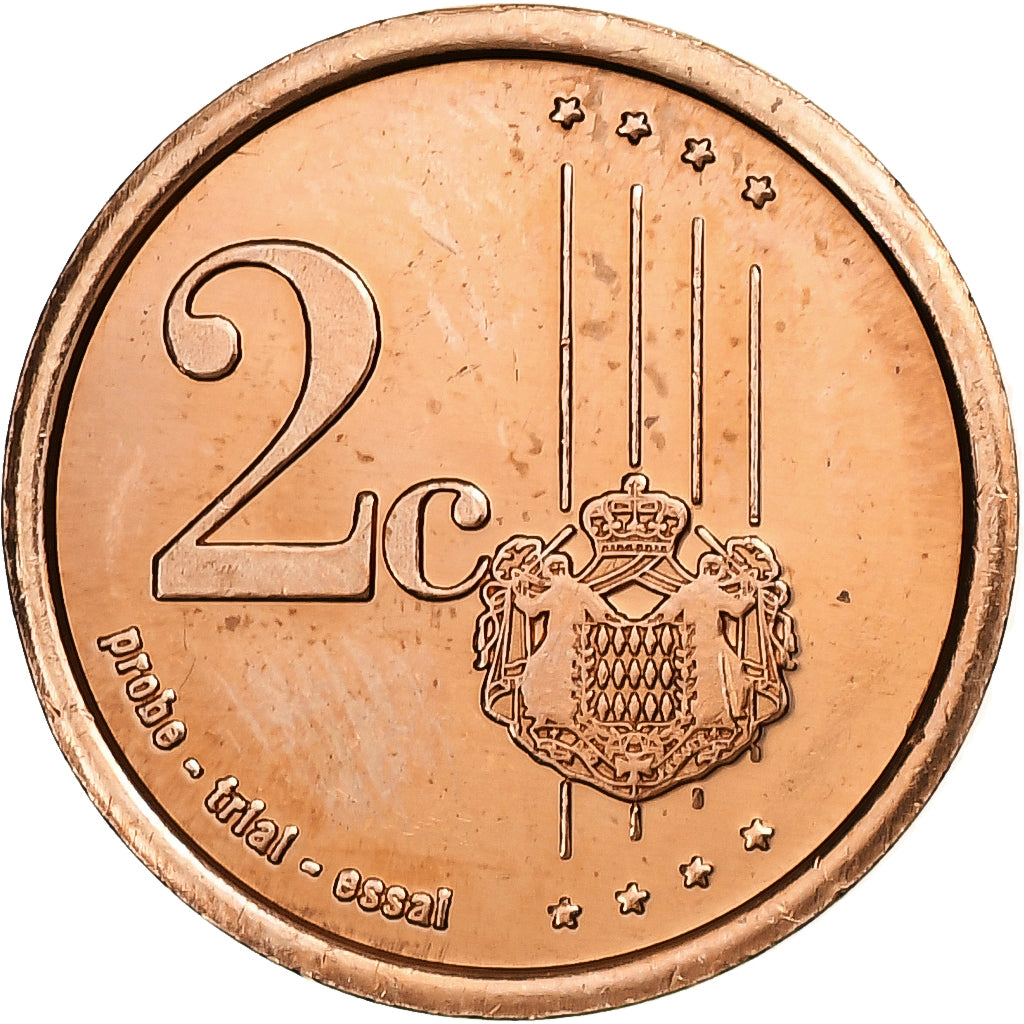 Monaco, ficha, Albert II, 2 C, Essai Trial, 2006, Acciaio placcato rame, SPL-