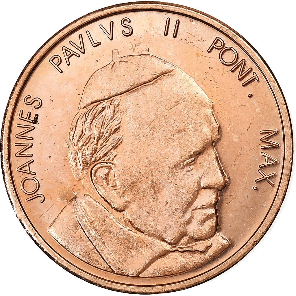 Vaticano, Token, 1 C, Essai-Trial Jean Paul II, 2005, Aço Cromado a Cobre