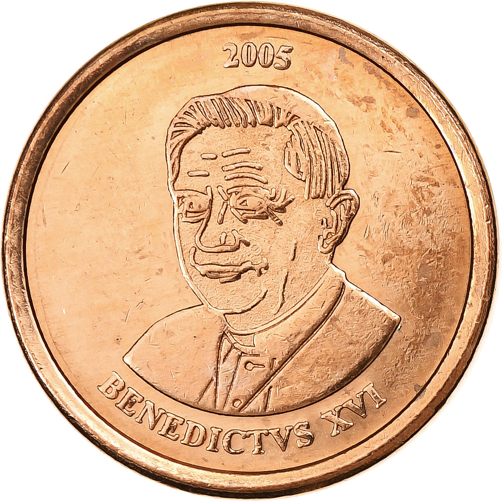 Vatikan, betaalpenning, 1 C, Essai-Trial Benoit XVI, 2005, Copper Plated Steel