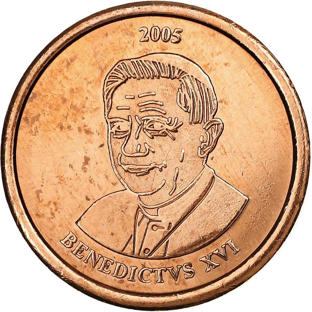 Vaticano, Token, 2 C, Essai-Trial Benoit XVI, 2005, Aço Cromado a Cobre