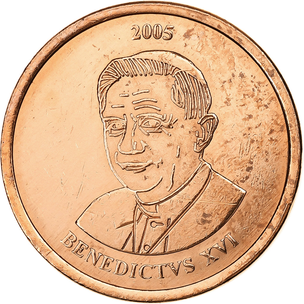 Vatikan, betaalpenning, 5 C, Essai-Trial Benoit XVI, 2005, Copper Plated Steel