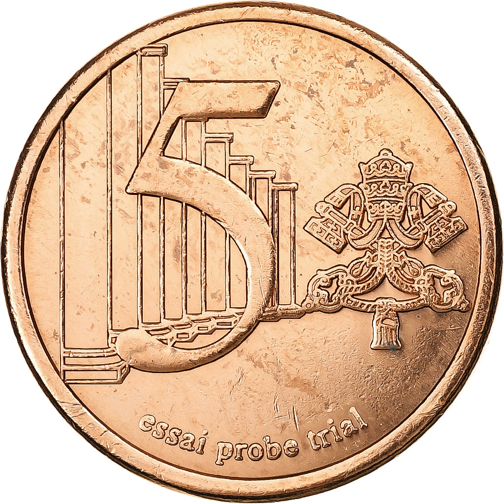 Vatikan, betaalpenning, 5 C, Essai-Trial Benoit XVI, 2005, Copper Plated Steel