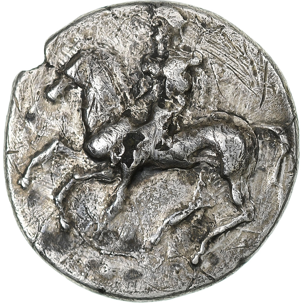 Calabria, Nomos, ca. 380-280 BC, Tarentum, Fourrée, Argento, MB+