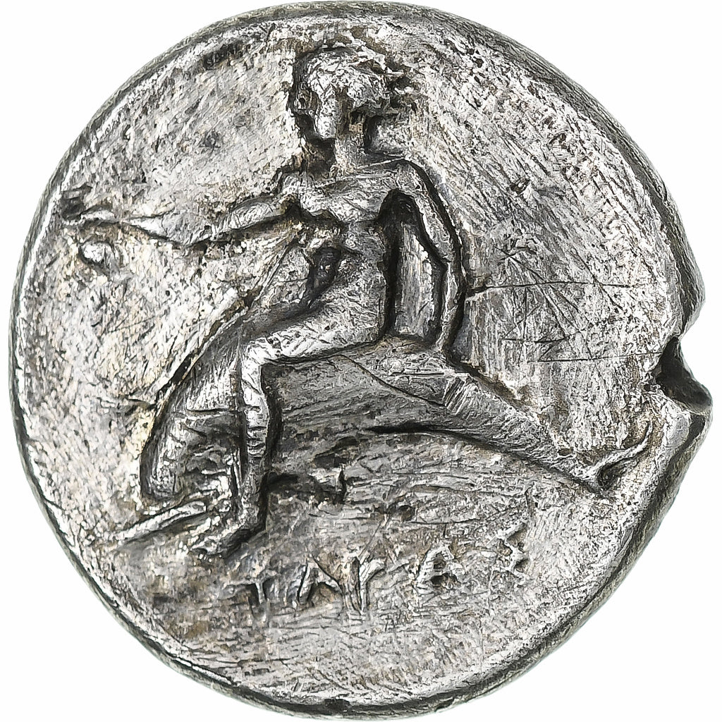 Calabria, Nomos, ca. 380-280 BC, Tarentum, Fourrée, Argento, MB+