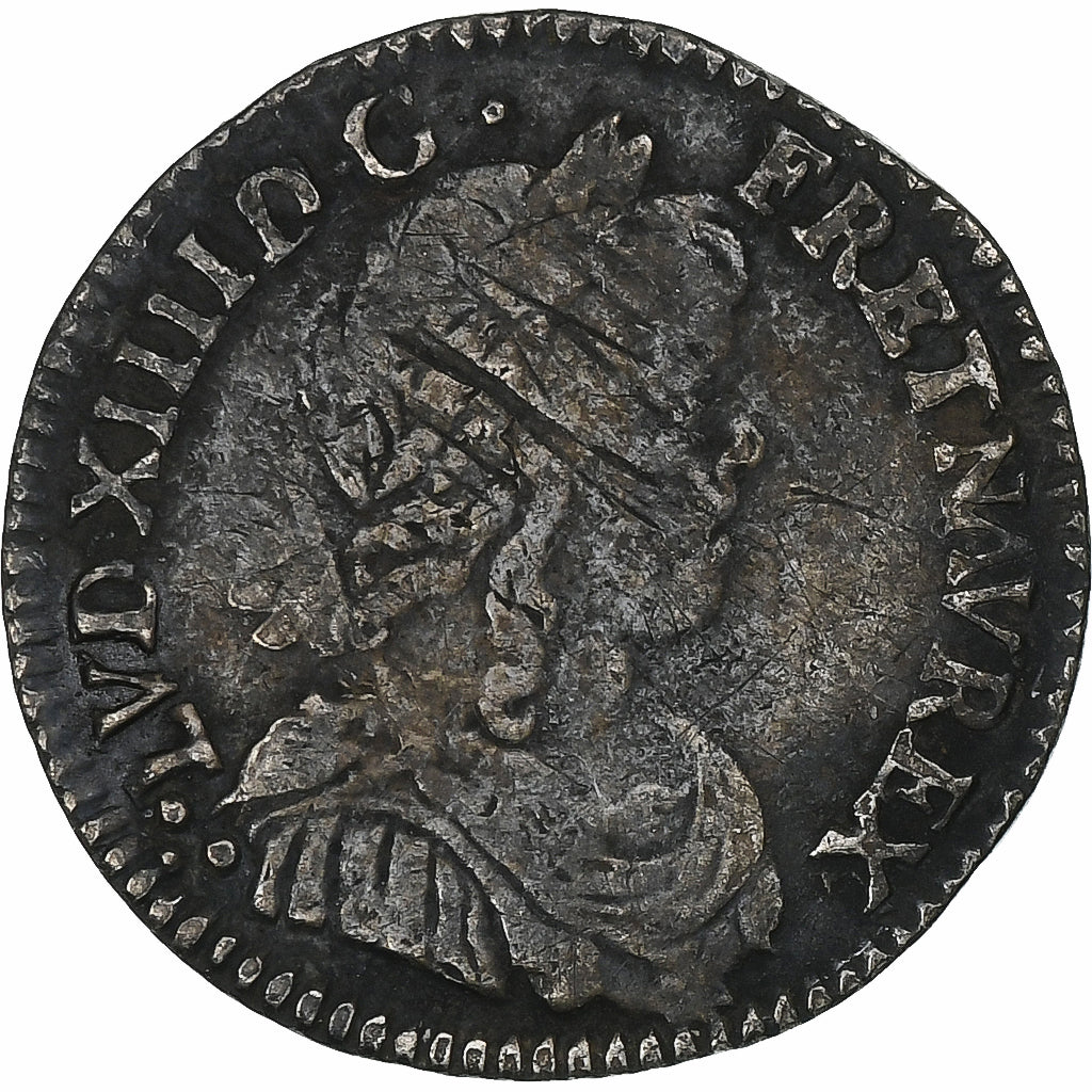 França, Louis XIV, 1/12 Ecu à la mèche longue, 1653, Rennes, Prata