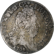 Francia, Louis XIV, 10 Sols aux 4 couronnes, 1705, Metz, Argento, MB