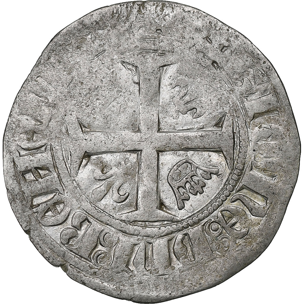 Francia, Charles VI, Blanc Guénar, 1380-1422, Uncertain Mint, Plata, BC+