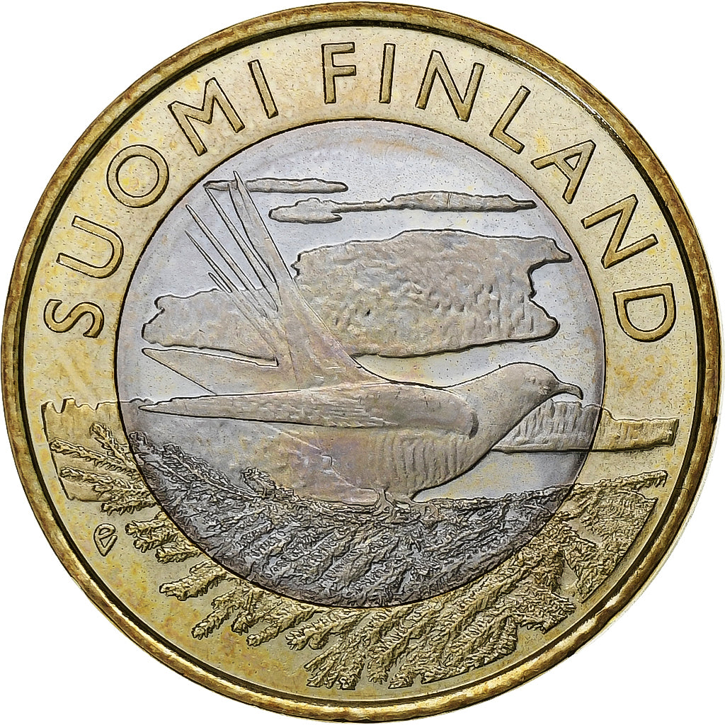 Finlandia, 5 Euro, Cuckoo, 2014, Vantaa, Bimetálico, SC, KM:207