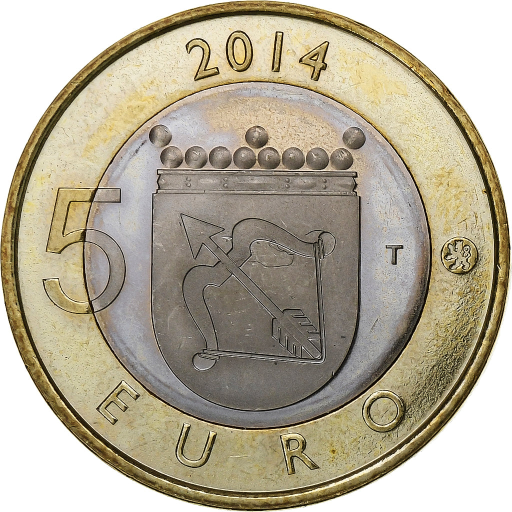 Finlande, 5 Euro, Black-throated loon, 2014, Vantaa, Bimétallique, SPL, KM:208