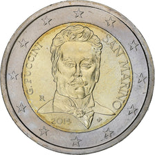 San Marino, 2 Euro, Giacomo Puccini, 2014, Rome, Bi-Metallic, MS(60-62), KM:295