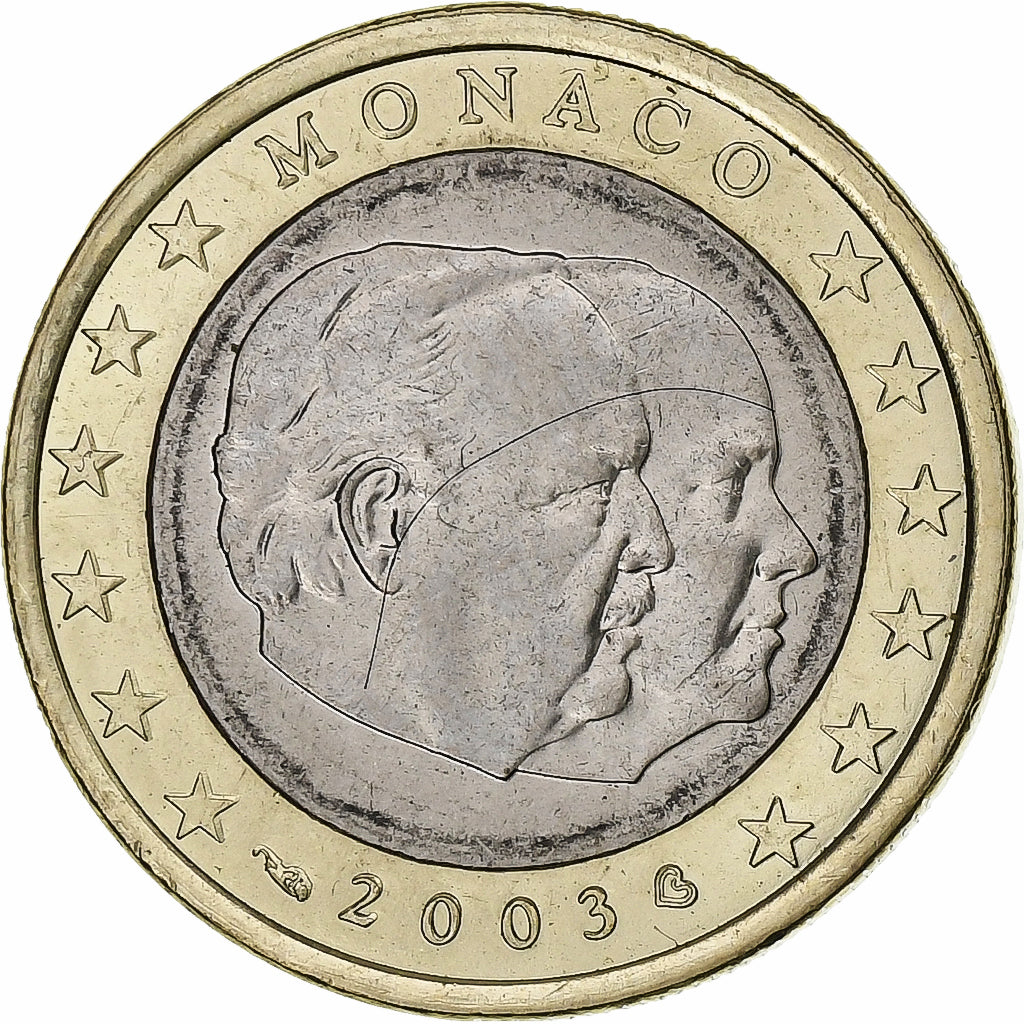 Monaco, Rainier III & Albert, Euro, 2003, Bi-Metallic, AU(55-58)