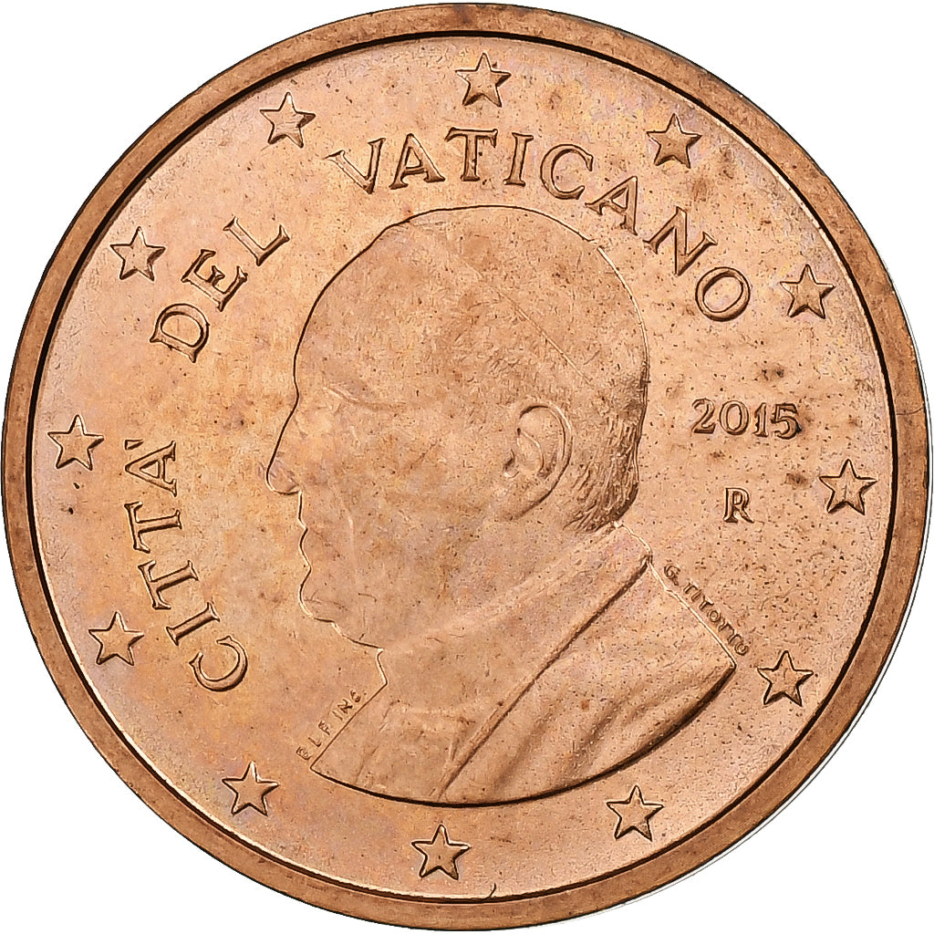 Vatican, Francis, 2 Euro Cent, 2015, Rome, Copper Plated Steel, MS(63), KM:456