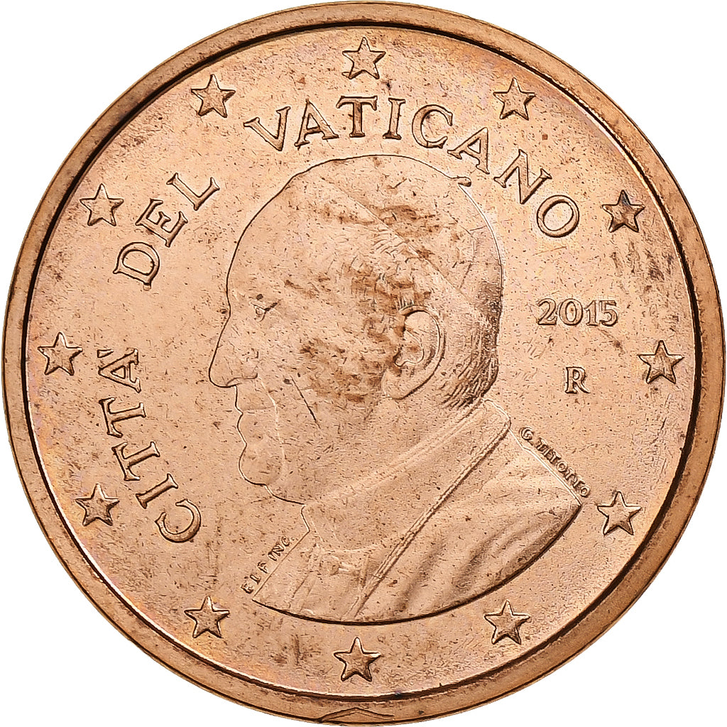 Vatican, Francis, 5 Euro Cent, 2015, Rome, Copper Plated Steel, MS(63), KM:457